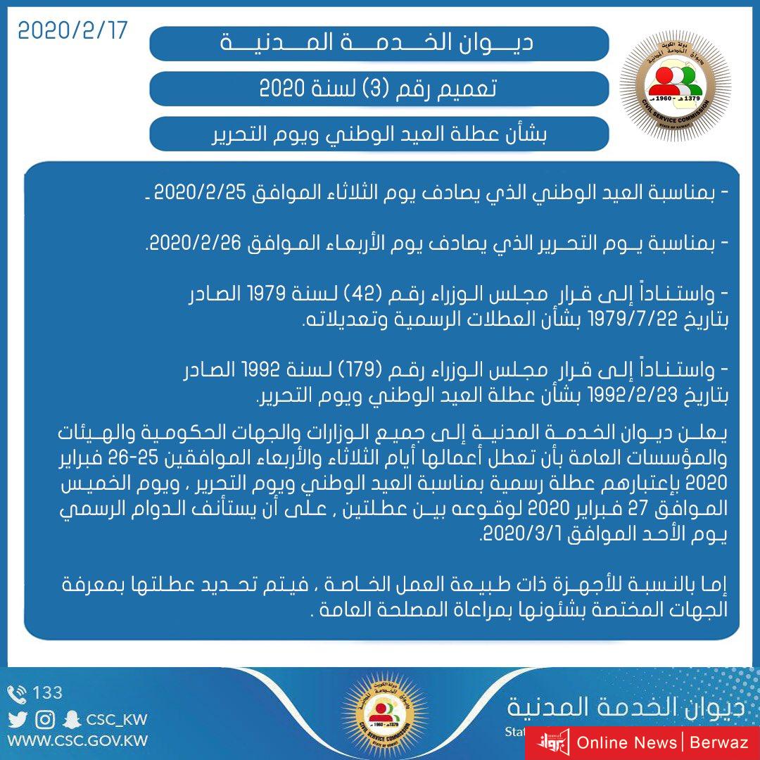 الخدمة المدنية تعلن عطلة الأعياد الوطنية خمسة أيام برواز الإلكترونية