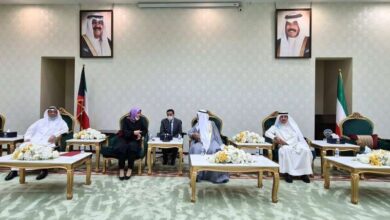 العجيل خلال استقباله السفيرة كويتاك