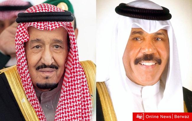 الملك سلمان بن عبدالعزيز والشيخ نواف الأحمد الجابر الصباح