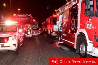 حريق شقة في منزل في منطقة الدعية