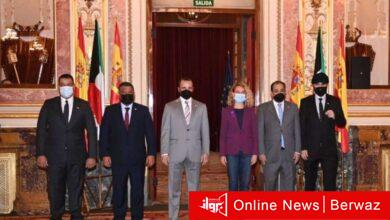 الغانم والوفد المرافق له مع رئيسة مجلس النواب الاسباني