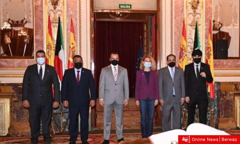 الغانم والوفد المرافق له مع رئيسة مجلس النواب الاسباني