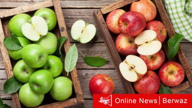 التفاح الأخضر والتفاح الأحمر