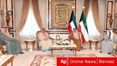 سمو الأمير مستقبلا سمو ولي العهد والغانم والخالد