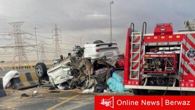 إصابة مواطن في حادث تصادم وإنقلاب على طريق الدائري السابع