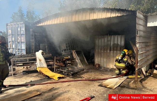 حريق مخزنين في الصباحية