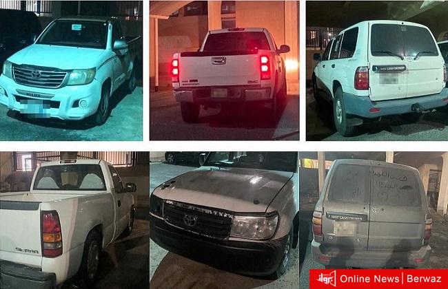 السيارات التى تم ضبطها فى حملة مرورية بالأحمدى