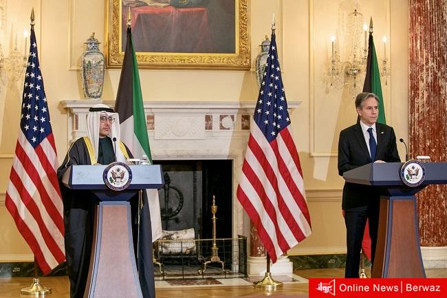 وزير الخارجية الكويتي مع وزير الخارجية الأمريكي