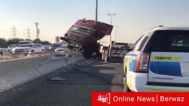 حادث تصادم على طريق الملك فهد