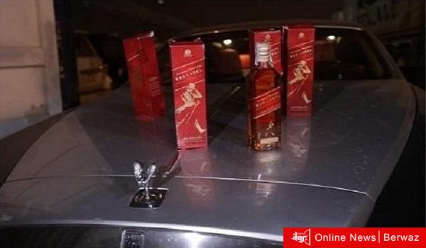 زجاجات الخمور التي تم ضبطها