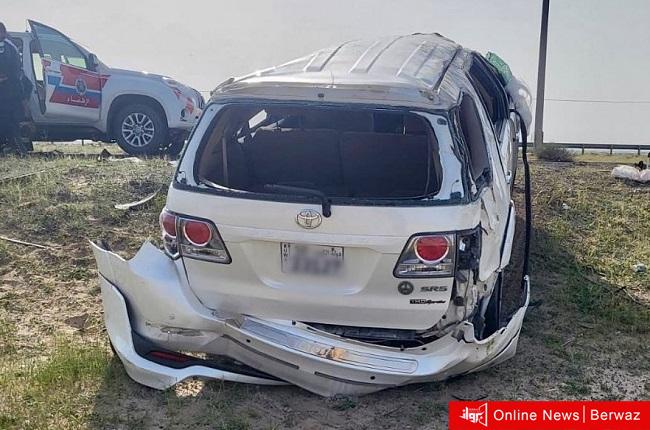 إنقلاب مركبة على طريق العبدلي