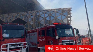 حريق مبنى المطار الجديد