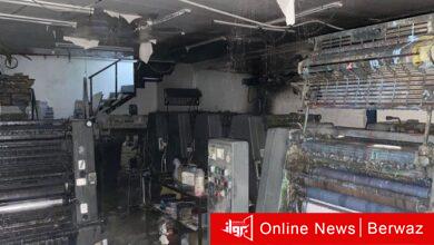 حريق مطبعة بالشويخ الصناعية