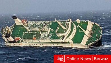 غرق سفينة شحن إماراتية في الخليج