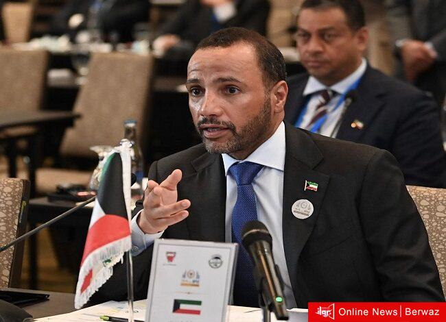 مرزوق الغانم خلال مشاركته بالاجتماع التنسيقي للمجموعة العربية