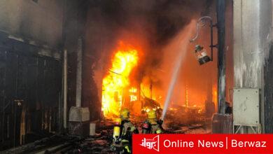 حريق سوق المباركية