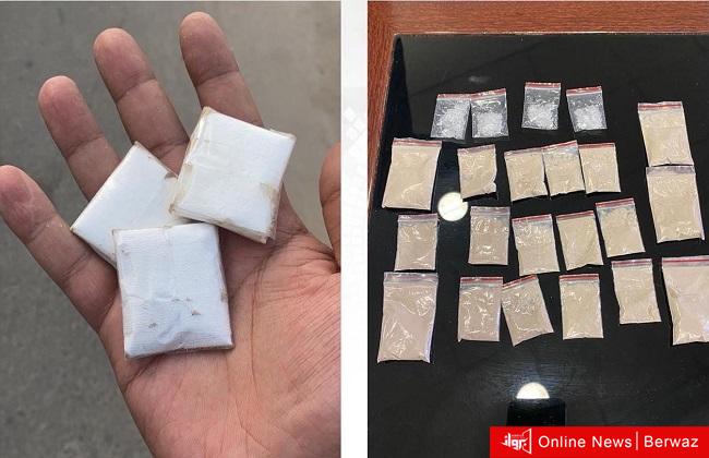 المواد المخدرة المضبوطة مع المقيم الآسيوي