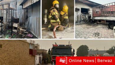 إخماد حريق مخزن في جاخور بمنطقة الهجن
