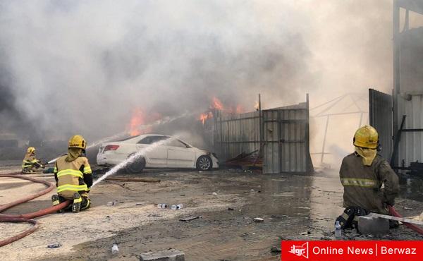 حريق سوق الخيام بمنطقة الري