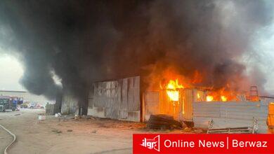 حريق مخزنين في العبدلي