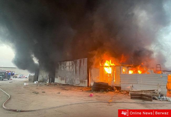 حريق مخزنين في العبدلي