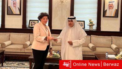 سفير الكويت عزيز الديحاني ومديرة الأونرو تمارا الرفاعي