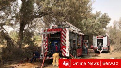 حريق مزرعة بمنطقة الصليبية الزراعية