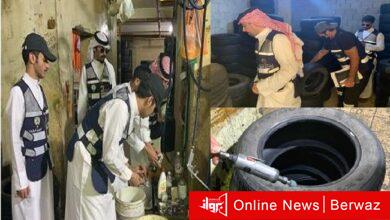 ضبط مخزن إطارات مستعملة ومنتهية الصلاحية بجليب الشيوخ